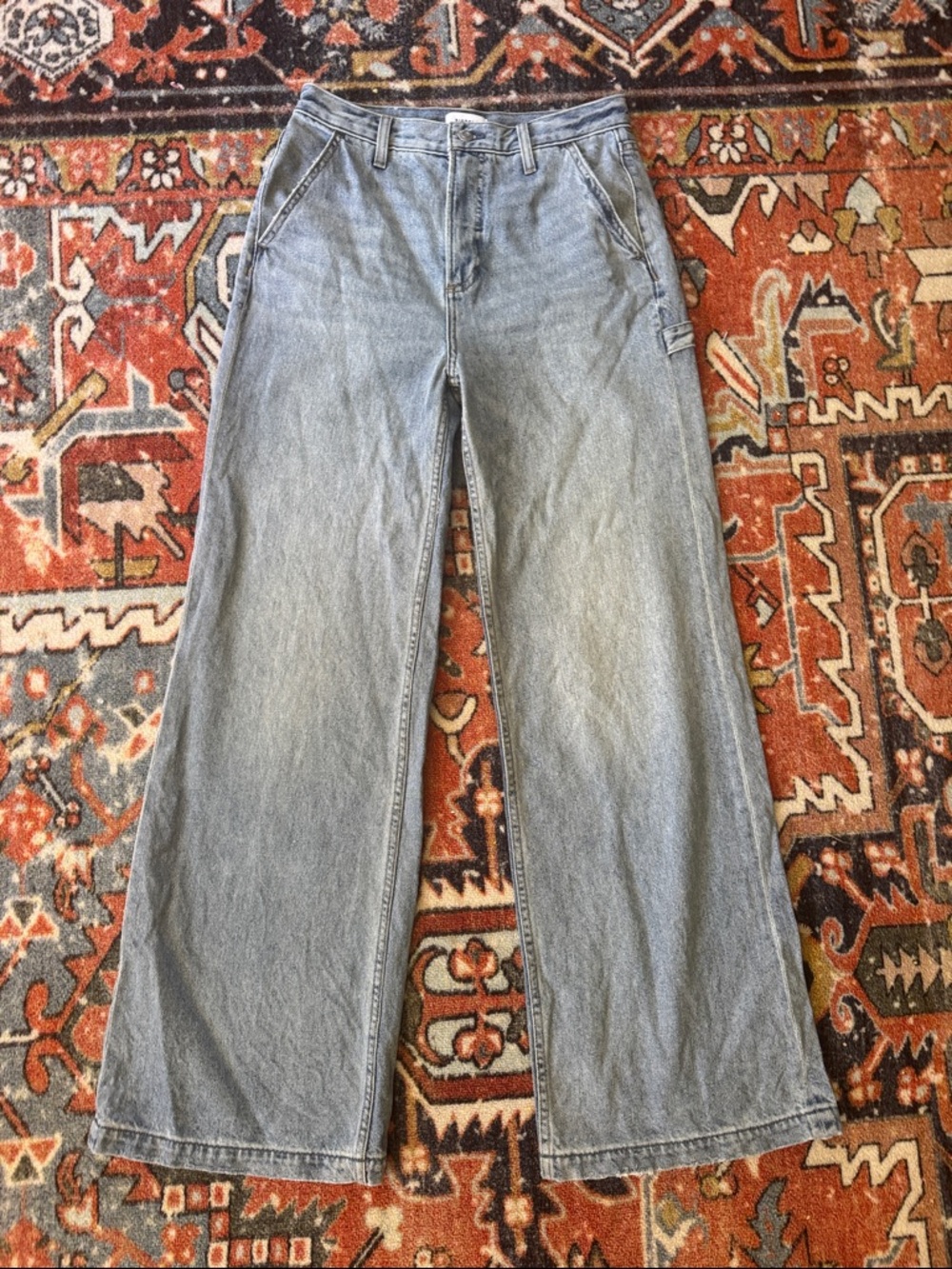 Pistola Marcel Wide-Leg Carpenter Jeans - Light wash denim